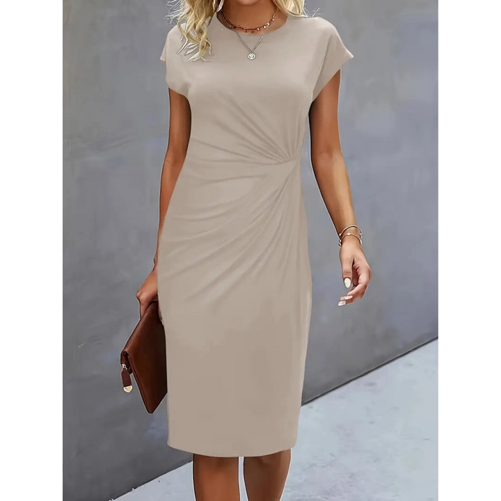 Mune Fashion | Women's Waist Accent Style Dress Short Sleeve