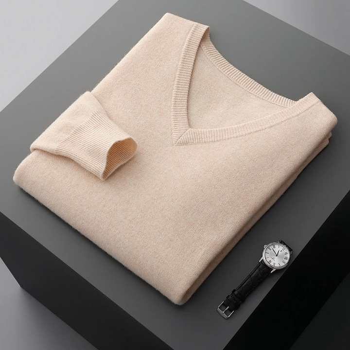 Mune | Cashmere Sweater Men V Neck Soft Cashmere Knit Material