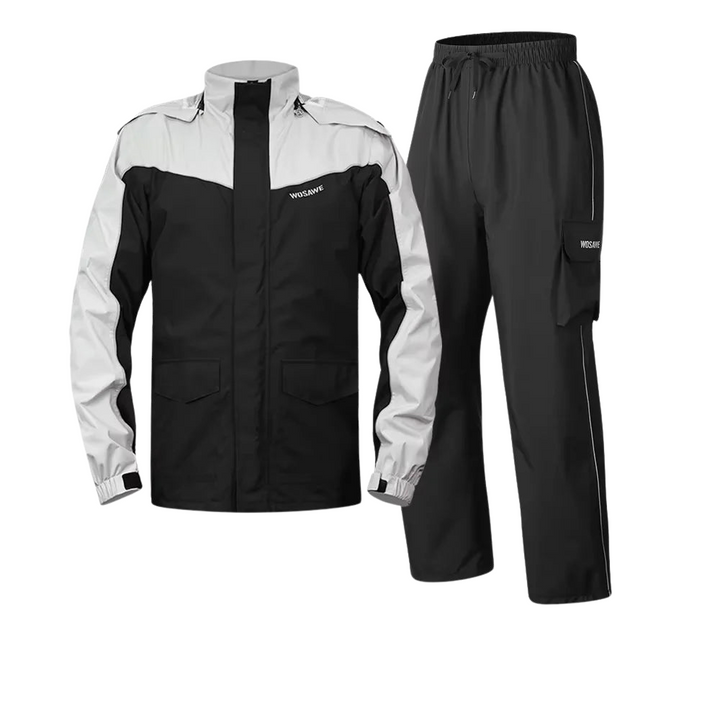 Mune | Men's Motorcycle Rain Jacket Waterproof - Reflective Black/Green S-2XL