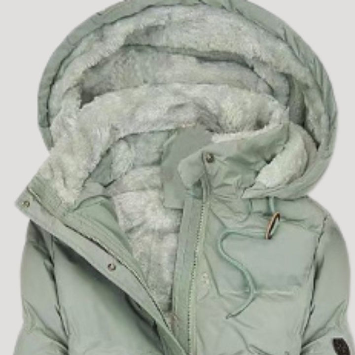 Mune | Women's long waterproof hooded coat made of faux fur for winter