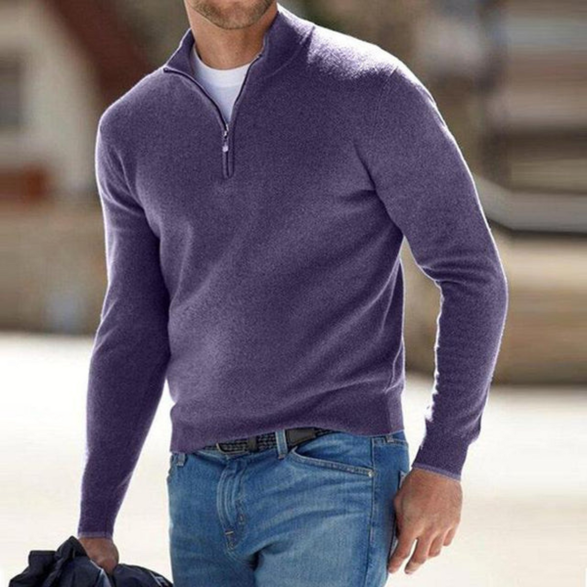 Mune | Merino V-Neck Sweater With Zipper