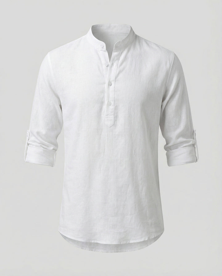 Elegant Linen Shirt With Collar