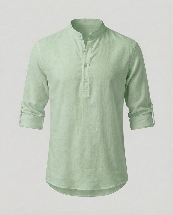 Elegant Linen Shirt With Collar