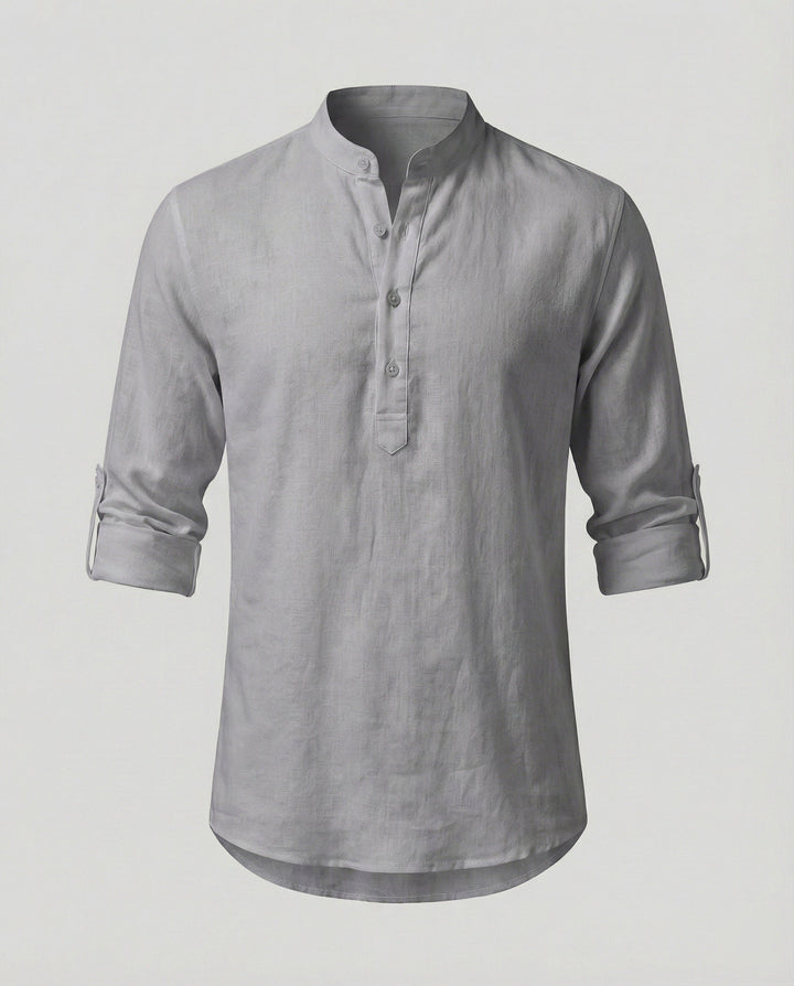 Elegant Linen Shirt With Collar