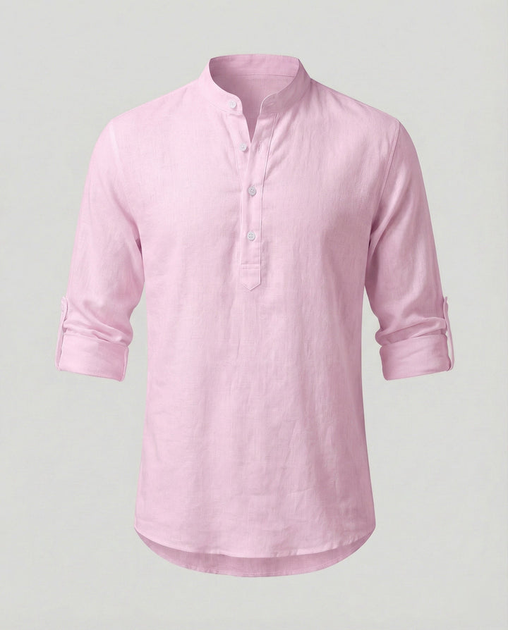 Elegant Linen Shirt With Collar
