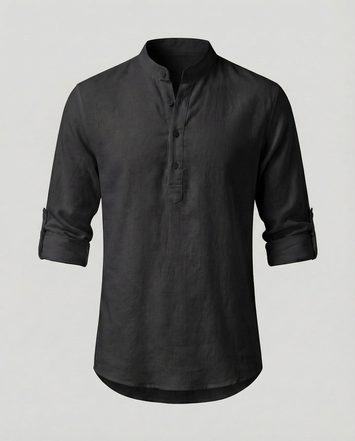Elegant Linen Shirt With Collar