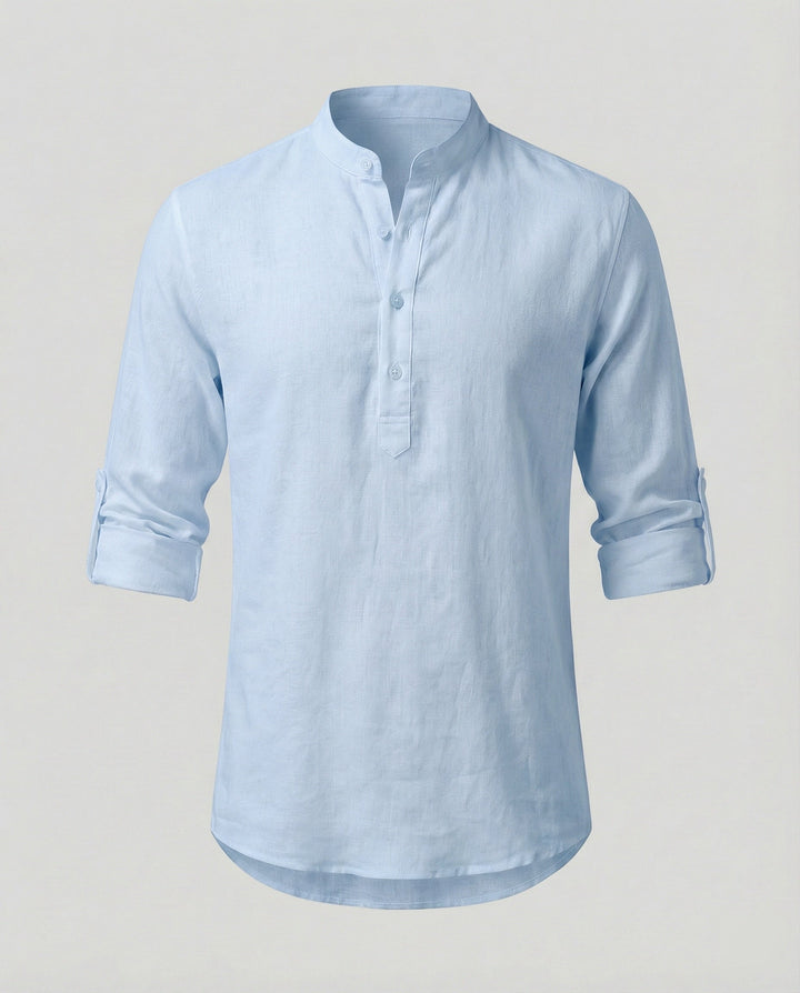 Elegant Linen Shirt With Collar