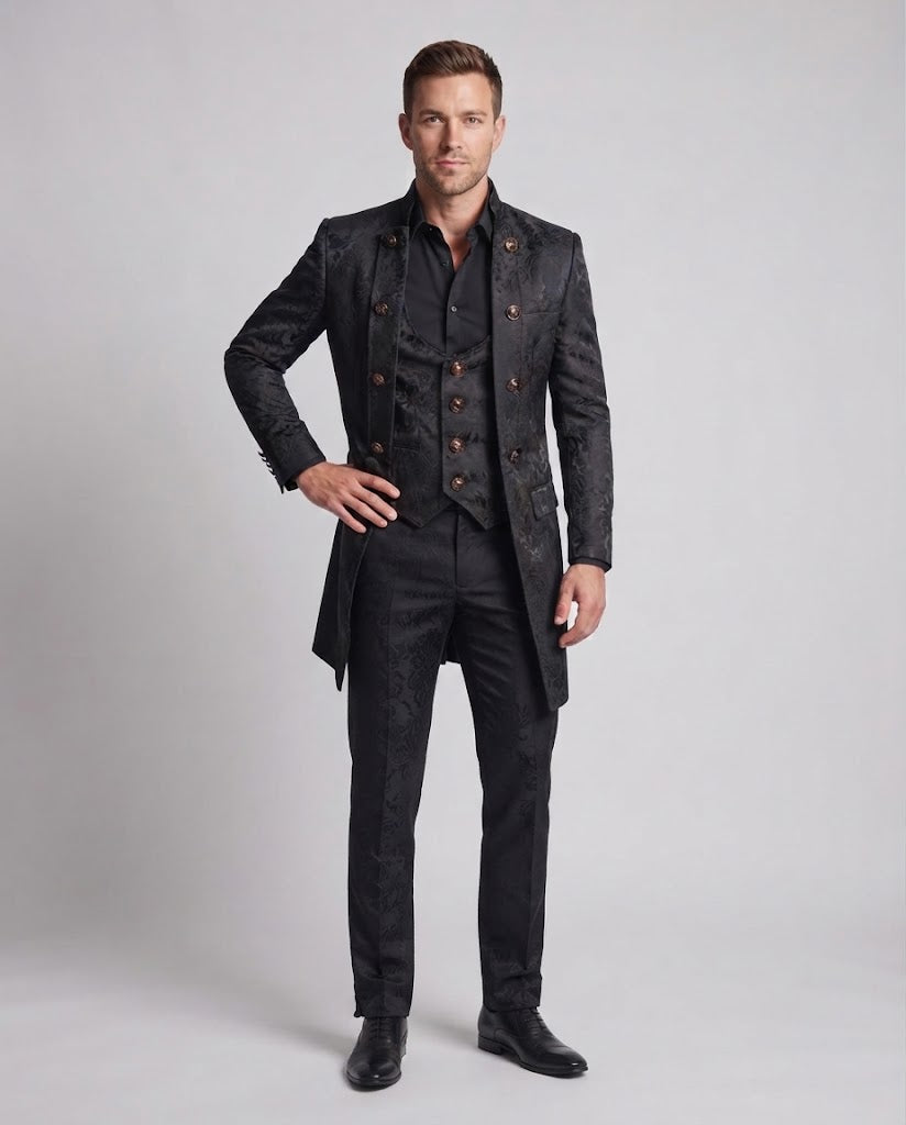 Men's elegant tailcoat with elaborate embellishments Mune Fashion