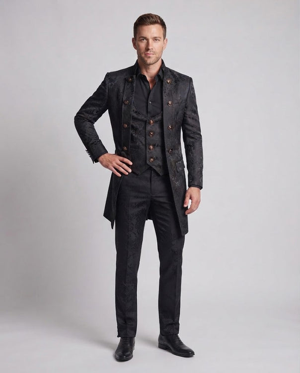 Men's elegant tailcoat with elaborate embellishments Mune Fashion