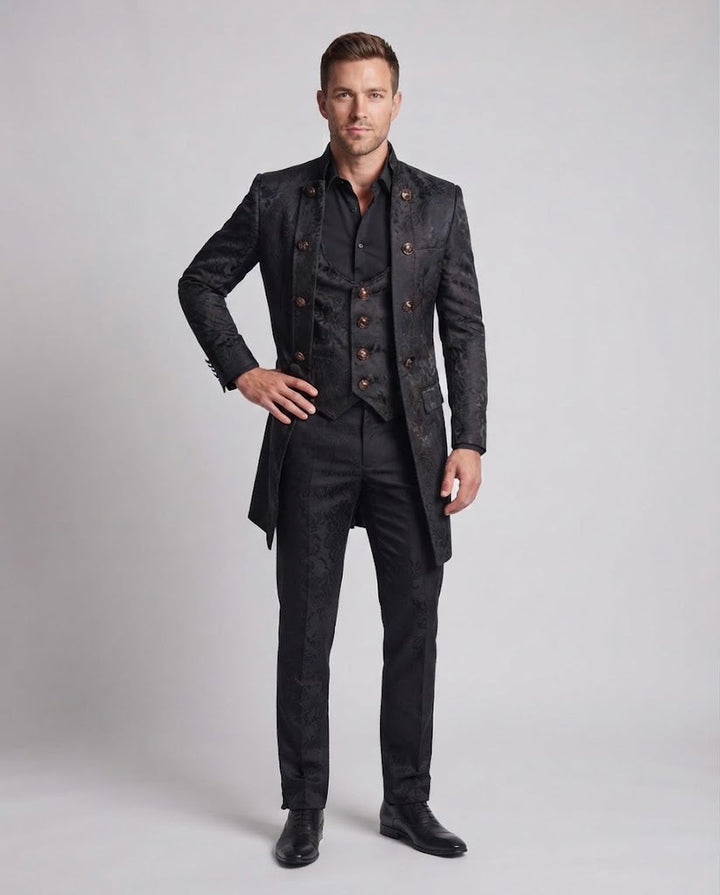 Men's elegant tailcoat with elaborate embellishments Mune Fashion