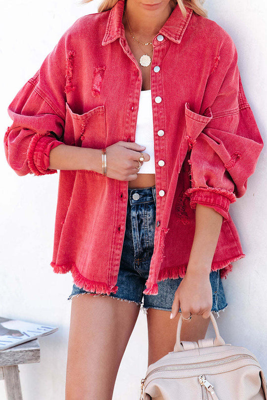 Mune | Revers Long Sleeve Ripped Denim Jacket