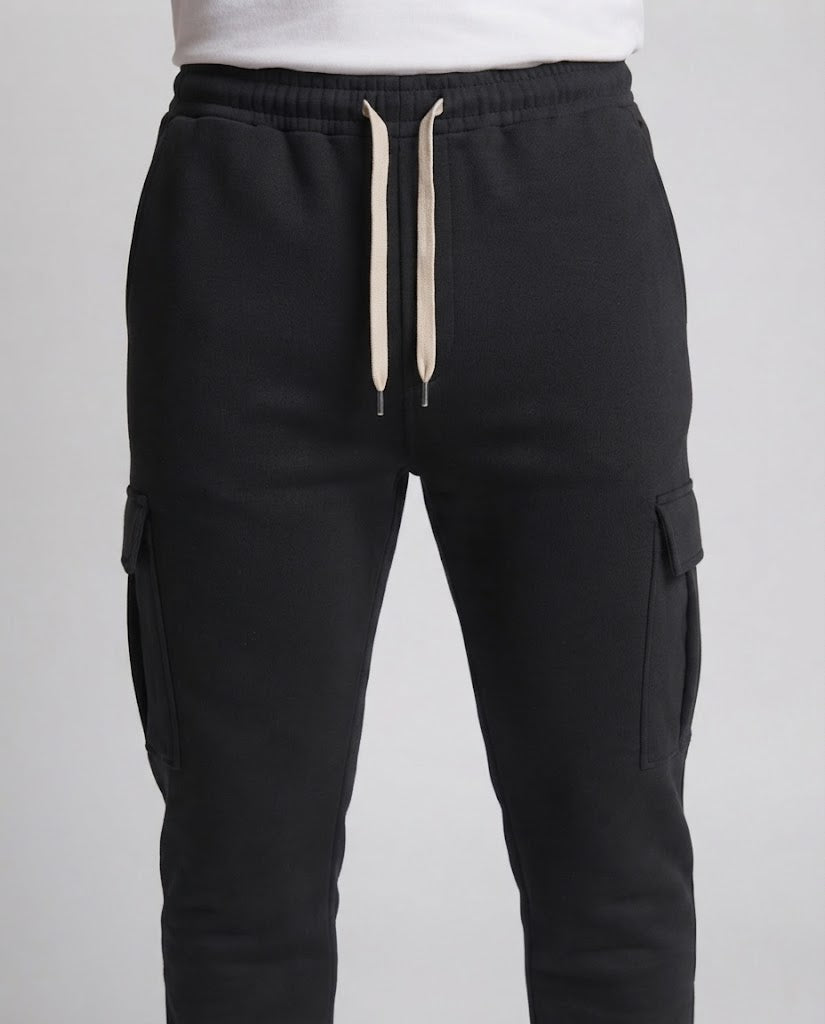 Men's cargo joggers with drawstring, elastic waistband, and patch flap pockets Mune Fashion
