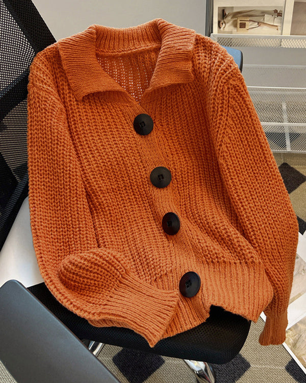 Mune | Knitted jacket with large buttons for women