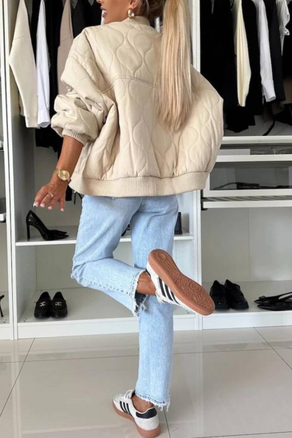 Mune | Collar Snap Down Long Sleeve Jacket