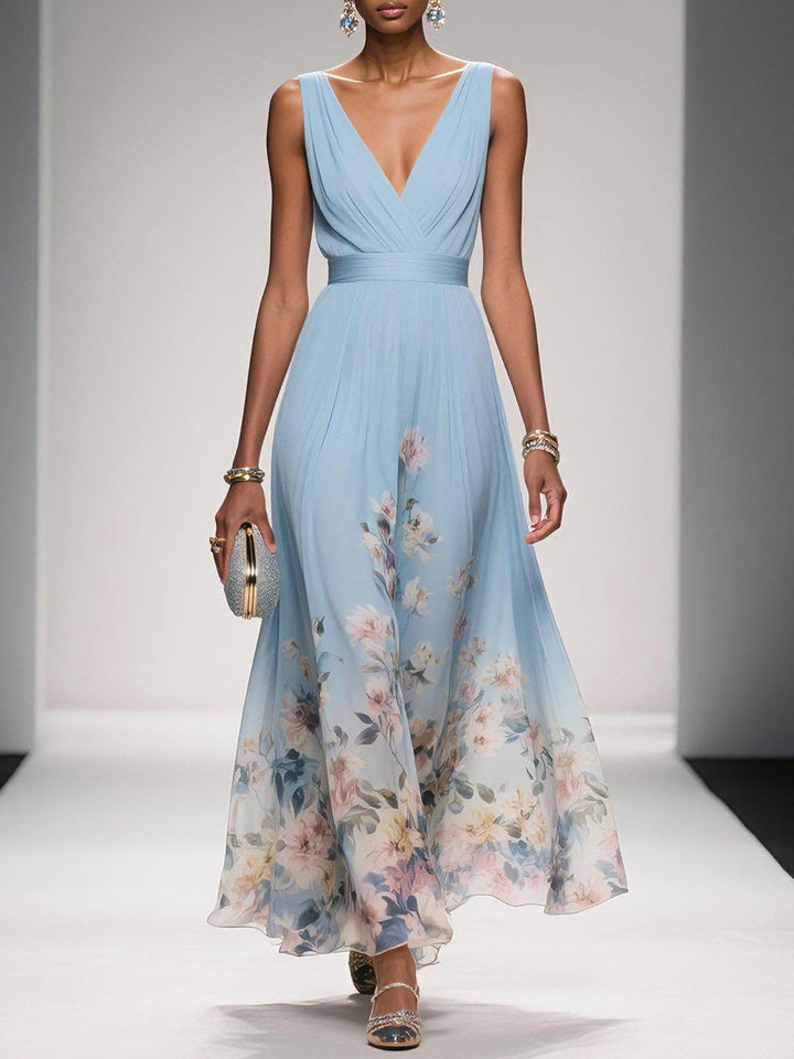 Women Floral Print Wedding Guest Dress