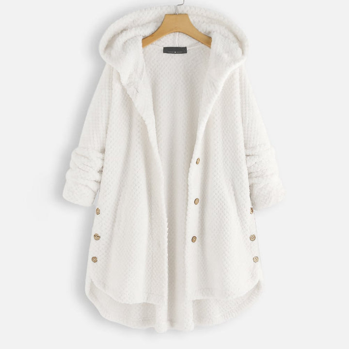 Mune | Mid-length, reversible fleece jacket with hood for winter
