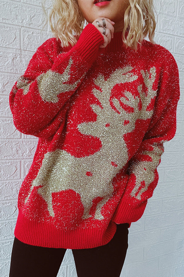 Mune | Christmas Pattern Knitted Round Neck Long Sleeve Sweater