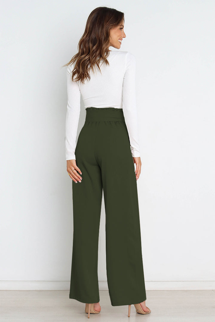 Mune Fashion | High Waist Paperbag Pants with Bow Detail