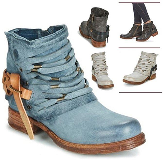 Mune | Retro Ankle Boots with Block Heel and Zipper