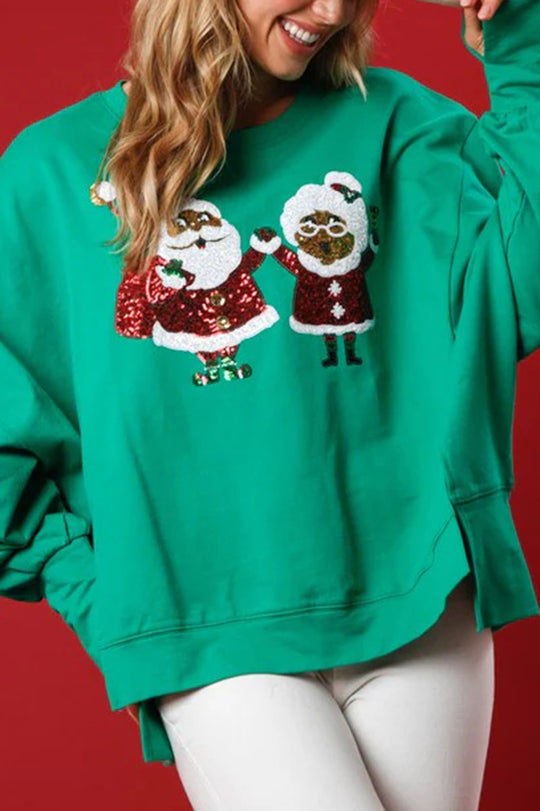 Mune | Santa Sequins Casual Loose Long Sleeve Sweatshirt