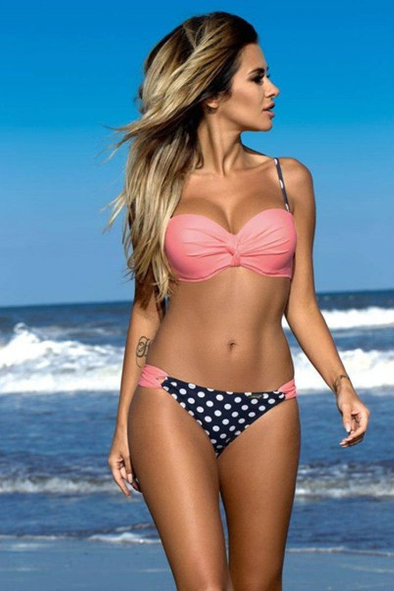 Women's balconette bikini with side gathering and adjustable straps Mune Fashion