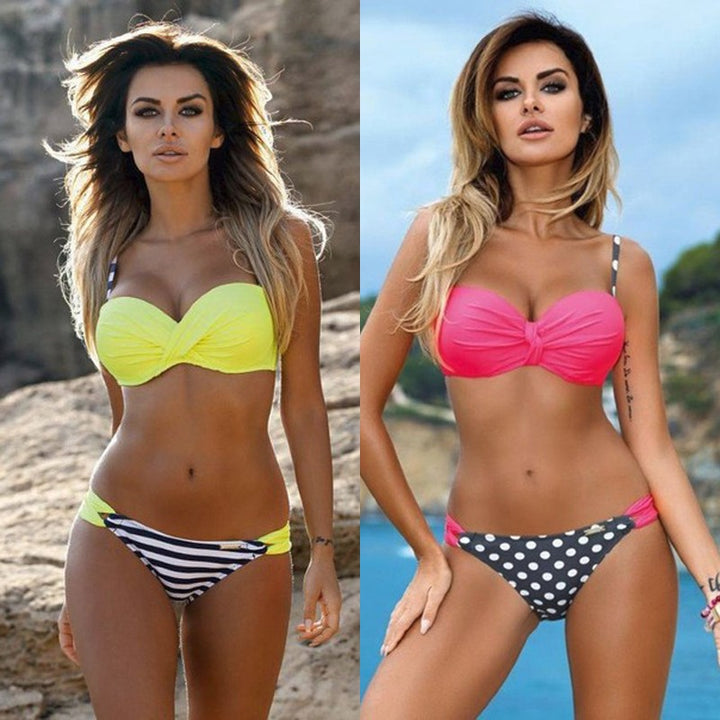 Women's balconette bikini with side gathering and adjustable straps Mune Fashion