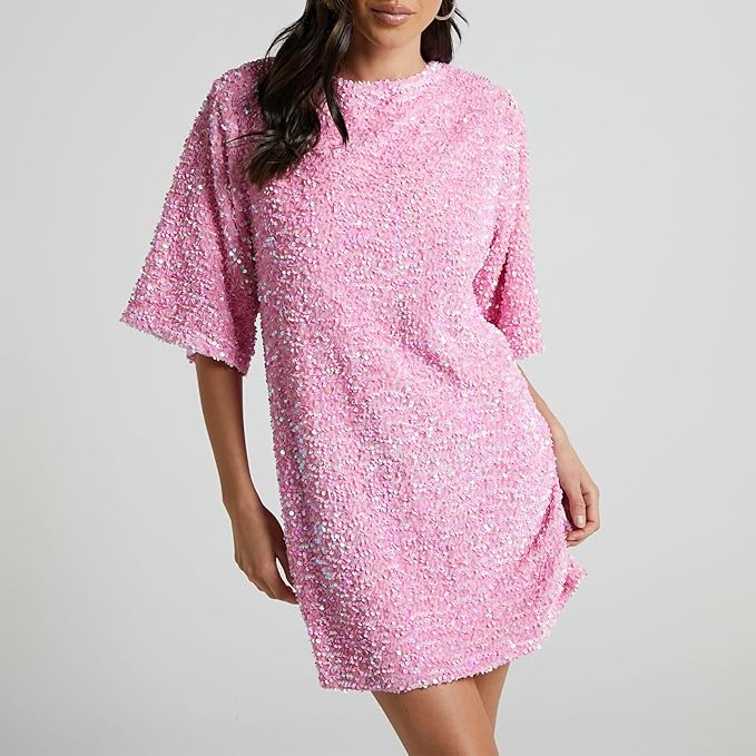 Mune | Glittering Sequin Dress with Bell Sleeves