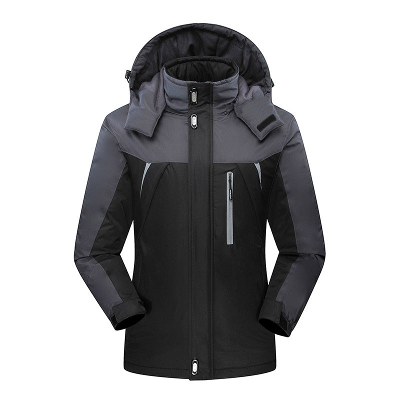 Men's Waterproof Insulated Softshell Ski Jacket with Removable Hood and Multi-Pockets Mune Fashion