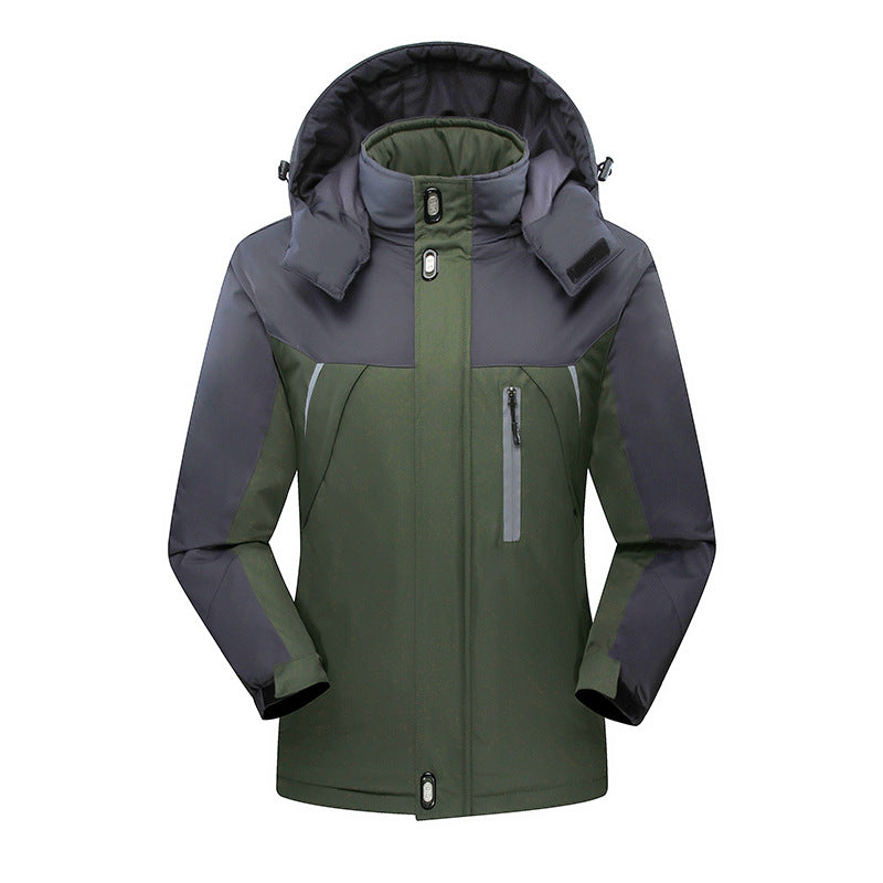Men's Waterproof Insulated Softshell Ski Jacket with Removable Hood and Multi-Pockets Mune Fashion