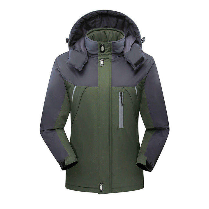 Men's Waterproof Insulated Softshell Ski Jacket with Removable Hood and Multi-Pockets Mune Fashion