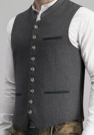 Mune Fashion | Men's Trachten Vest Vest Gray Classic Elegant