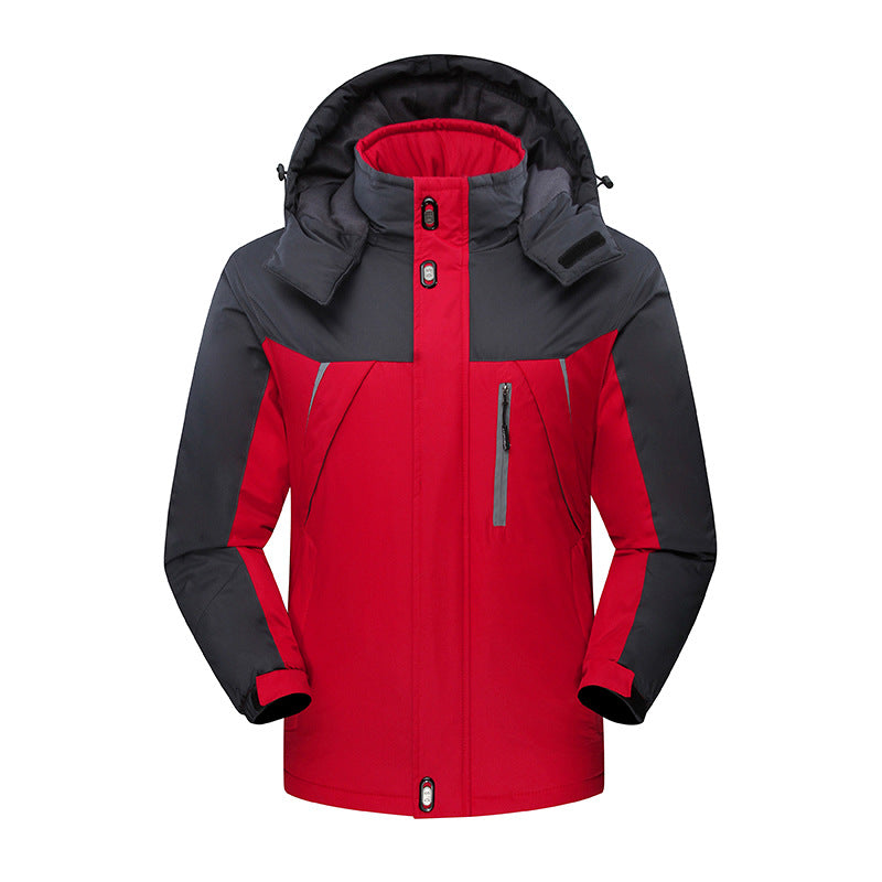 Men's Waterproof Insulated Softshell Ski Jacket with Removable Hood and Multi-Pockets Mune Fashion