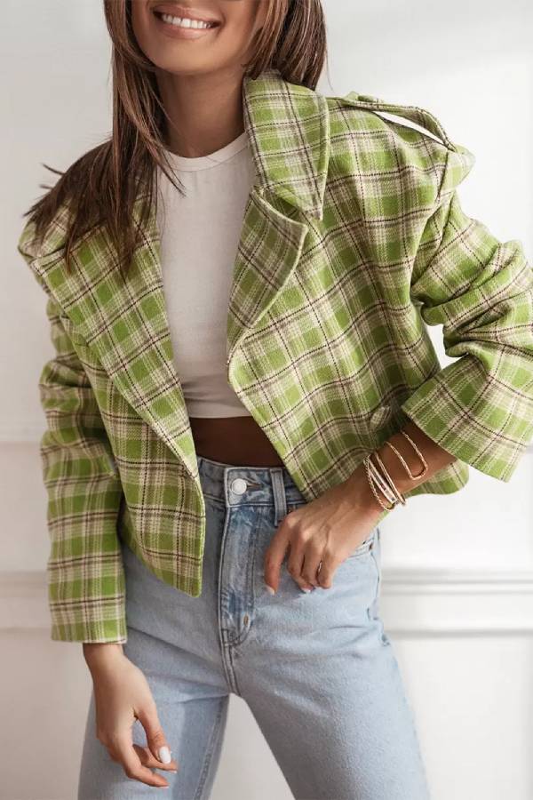 Mune | Autumn/Winter Reversible Collar Checkered Pattern Jacket