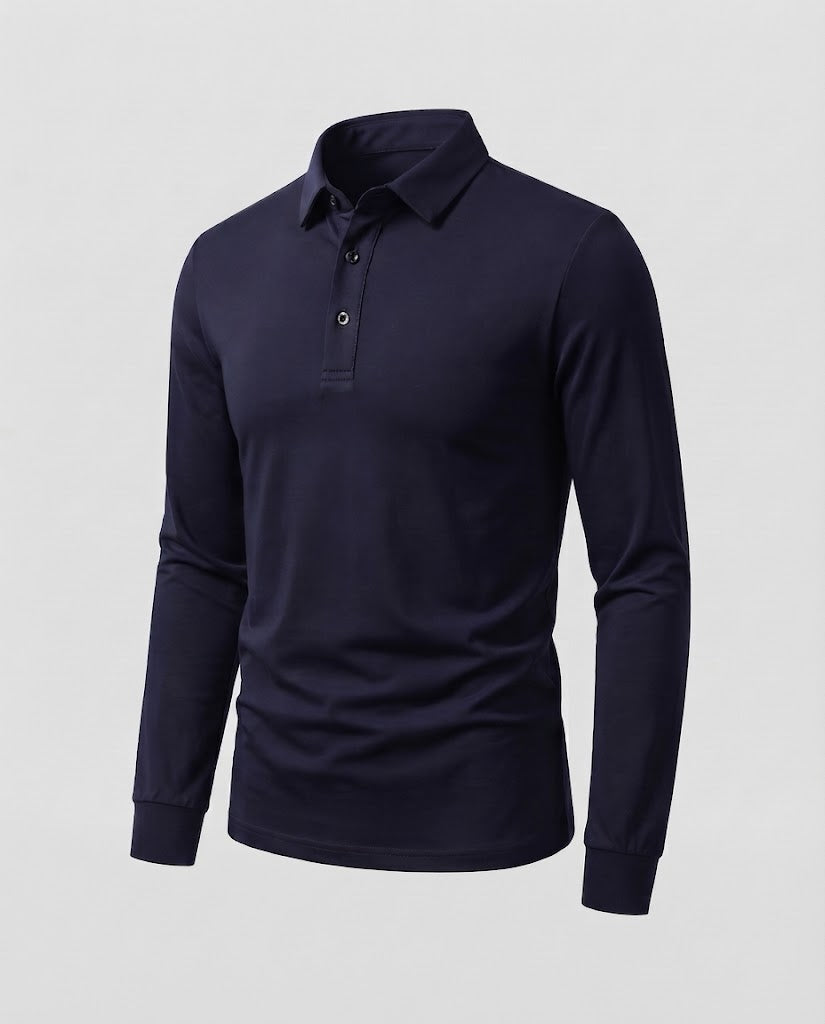 Men's Elegant Long Sleeve Polo Shirt Mune Fashion