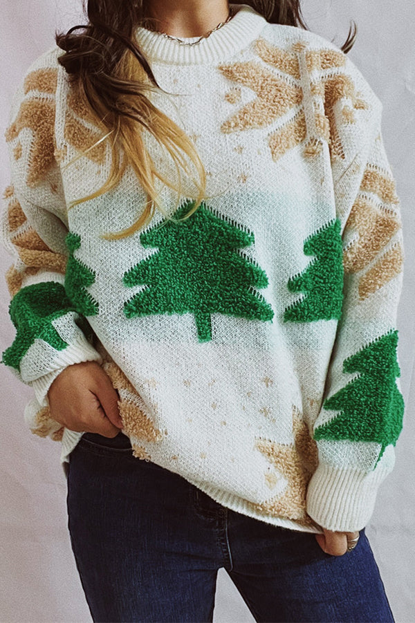 Mune | Christmas Pattern Knitted Round Neck Long Sleeve Sweater