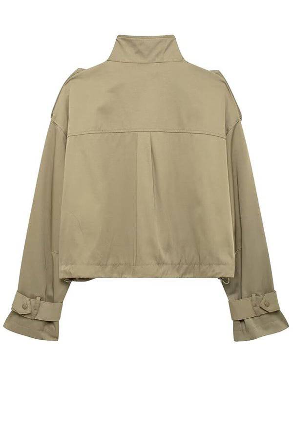 Mune | Charm Strap Details Pocketed Cargo Style Zip Loose Jacket