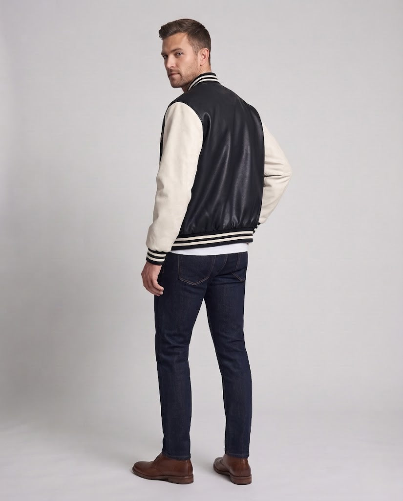 Men's Elegant Bomber Jacket with Embroidered Design Mune Fashion