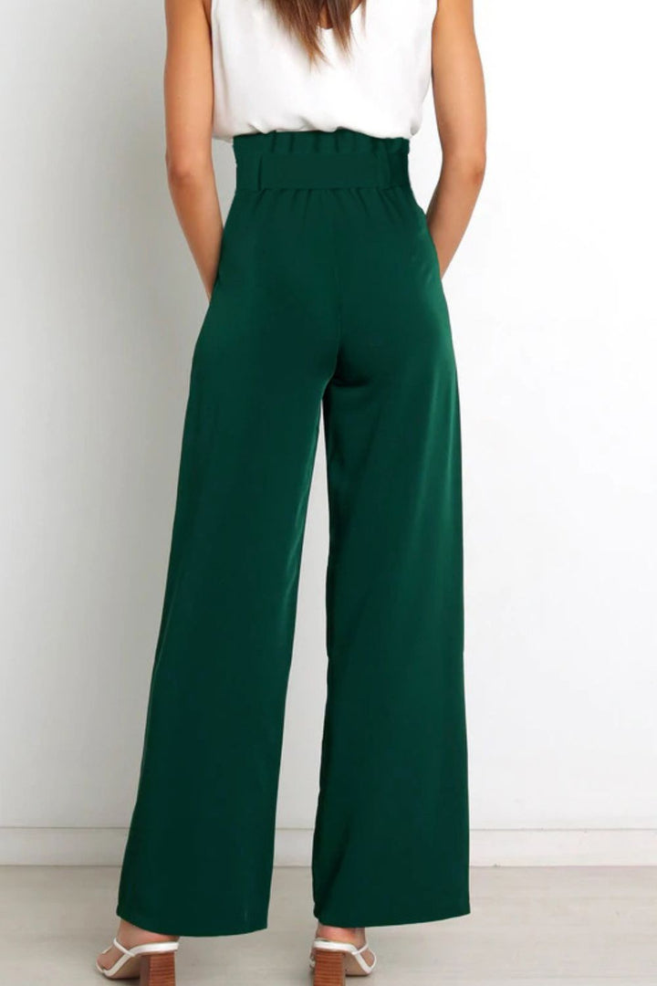 Mune Fashion | High Waist Paperbag Pants with Bow Detail
