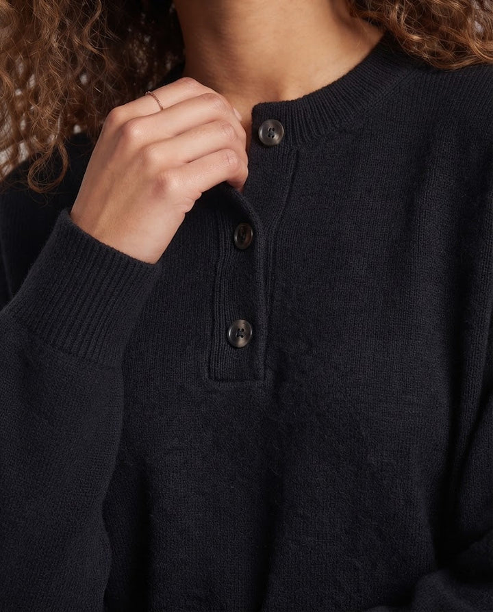 Women's Fashionable Oversized Sweater with Button Placket Mune Fashion