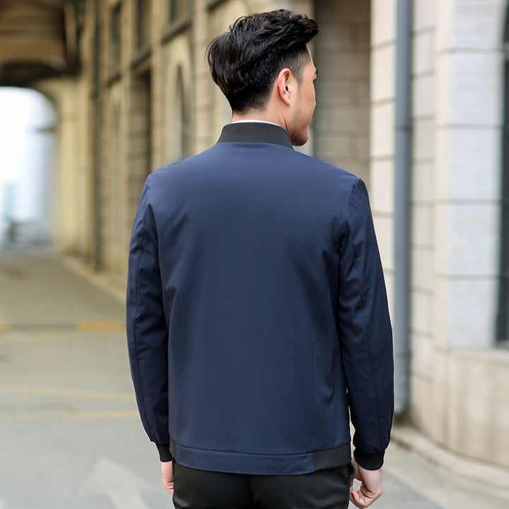 Men's lightweight tailored bomber jacket with stand-up collar and zipper Mune Fashion