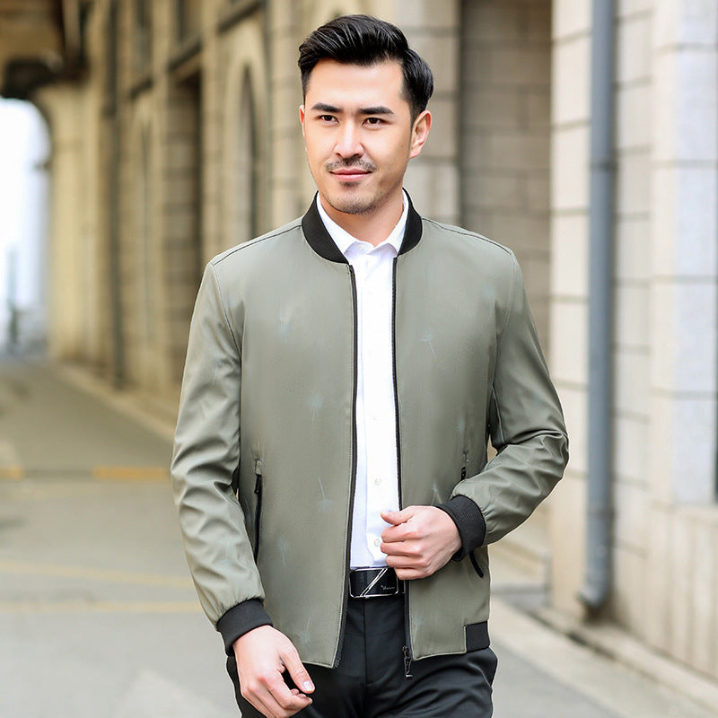 Men's Lightweight Water-Repellent Bomber Jacket with Zipper Pockets and Ribbed Cuffs Mune Fashion