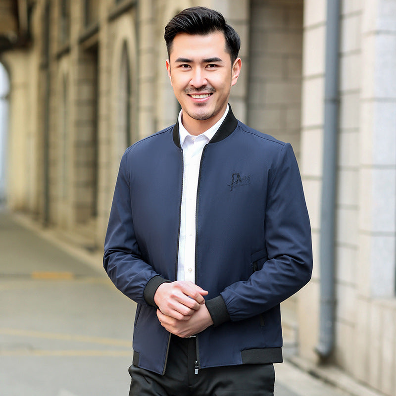 Men's lightweight tailored bomber jacket with stand-up collar and zipper Mune Fashion