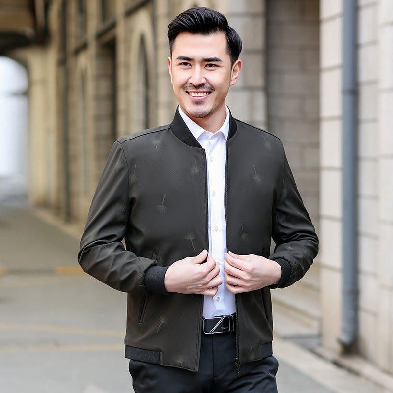 Men's Lightweight Water-Repellent Bomber Jacket with Zipper Pockets and Ribbed Cuffs Mune Fashion
