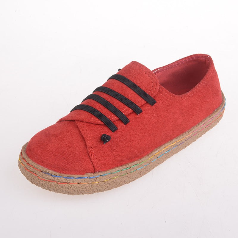 Women's low sneaker espadrille with suede look, elastic laces and braided jute sole Mune Fashion