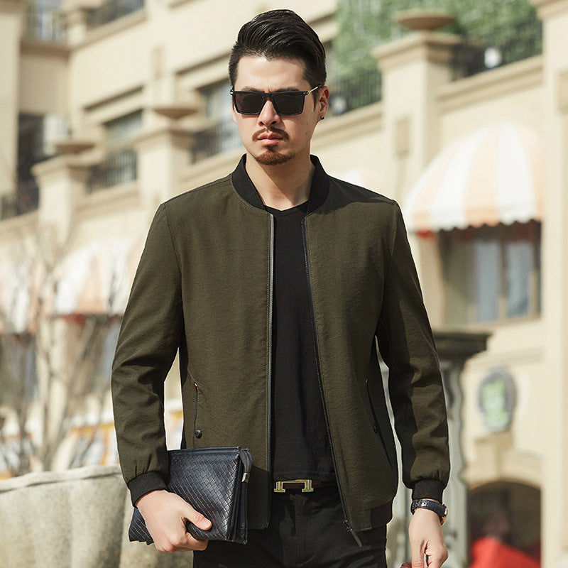Men's Lightweight Bomber Jacket in Minimal Style with Zipper Mune Fashion