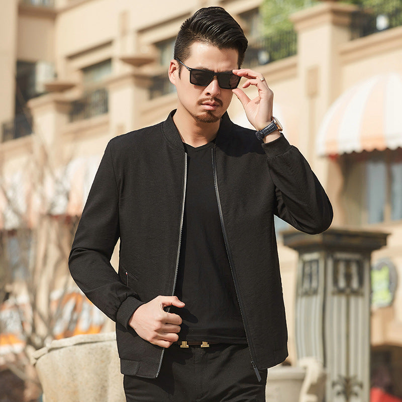 Men's Lightweight Bomber Jacket in Minimal Style with Zipper Mune Fashion