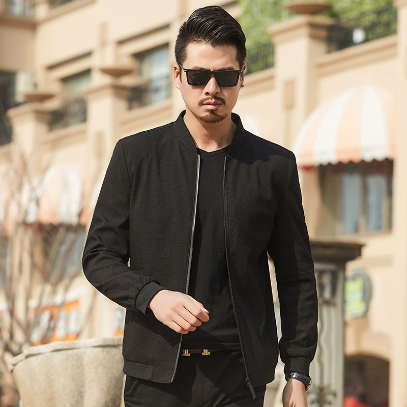 Men's Lightweight Bomber Jacket in Minimal Style with Zipper Mune Fashion