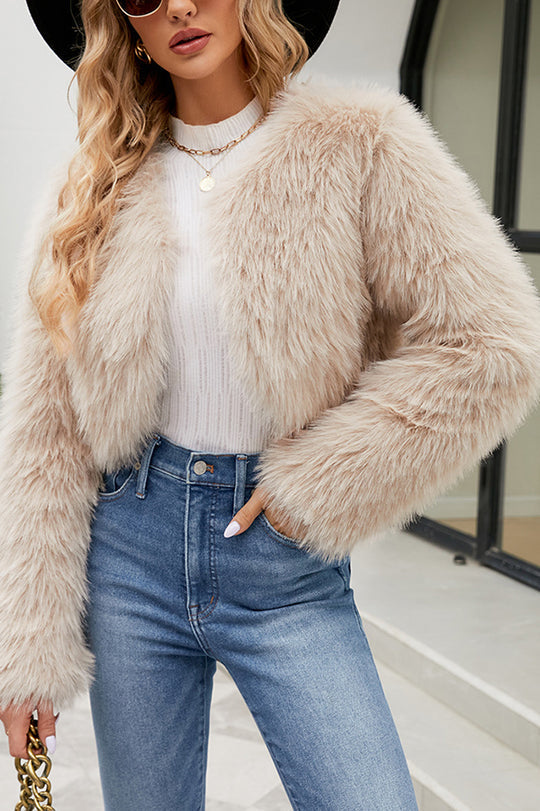 Mune | Long Sleeve Short Casual Faux Fur Jacket