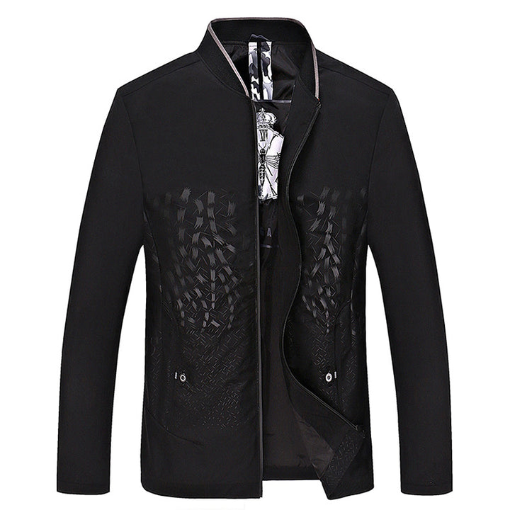 Men's Lightweight Bomber Jacket with Structured Front and Stand-up Collar Mune Fashion