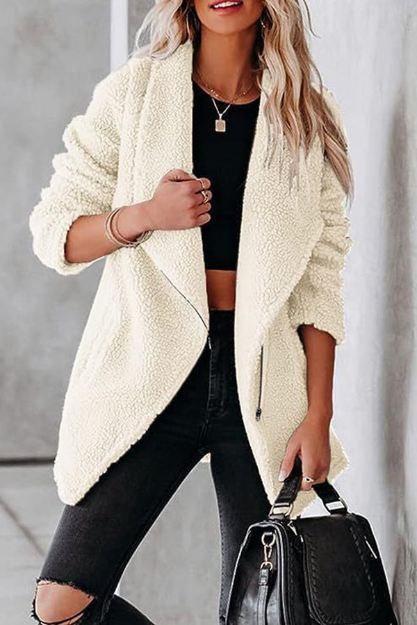 Mune | Casual Lamb Leather Jacket with Zippered Pockets and Boxy Suede Jacket